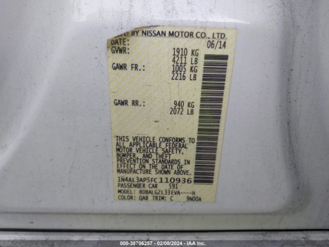 Photo 8 VIN: 1N4AL3AP5FC110936 - NISSAN ALTIMA 