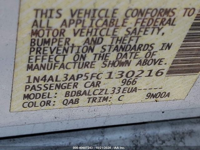 Photo 8 VIN: 1N4AL3AP5FC130216 - NISSAN ALTIMA 