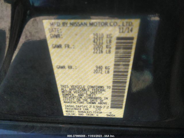 Photo 8 VIN: 1N4AL3AP5FC219672 - NISSAN ALTIMA 