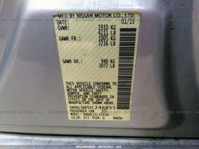 Photo 8 VIN: 1N4AL3AP5FC246855 - NISSAN ALTIMA 