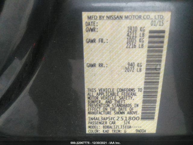 Photo 8 VIN: 1N4AL3AP5FC251800 - NISSAN ALTIMA 