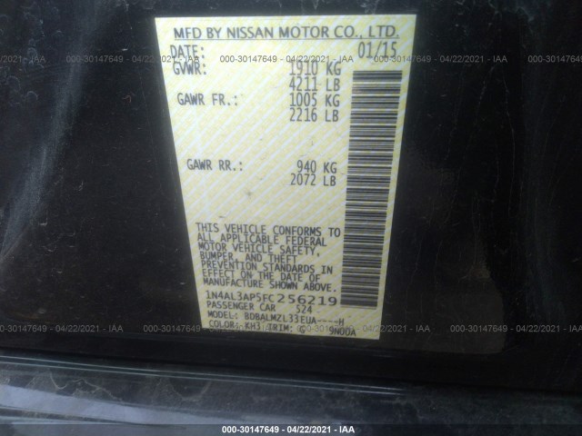 Photo 8 VIN: 1N4AL3AP5FC256219 - NISSAN ALTIMA 