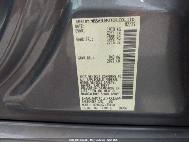 Photo 8 VIN: 1N4AL3AP5FC270184 - NISSAN ALTIMA 