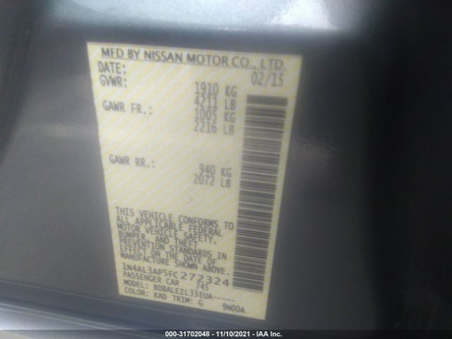 Photo 8 VIN: 1N4AL3AP5FC272324 - NISSAN ALTIMA 