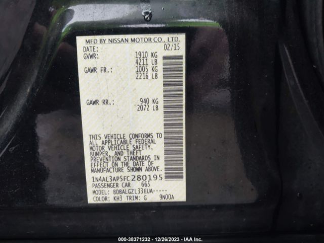 Photo 8 VIN: 1N4AL3AP5FC280195 - NISSAN ALTIMA 