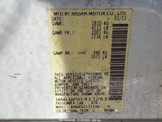 Photo 8 VIN: 1N4AL3AP5FC413263 - NISSAN ALTIMA 