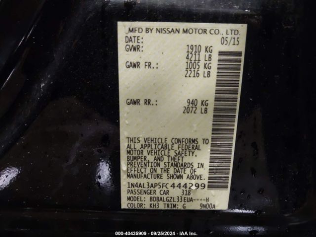 Photo 8 VIN: 1N4AL3AP5FC444299 - NISSAN ALTIMA 