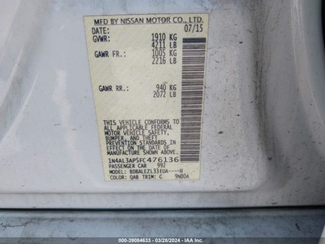 Photo 8 VIN: 1N4AL3AP5FC476136 - NISSAN ALTIMA 