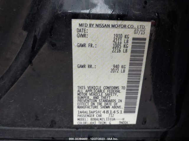 Photo 8 VIN: 1N4AL3AP5FC481451 - NISSAN ALTIMA 