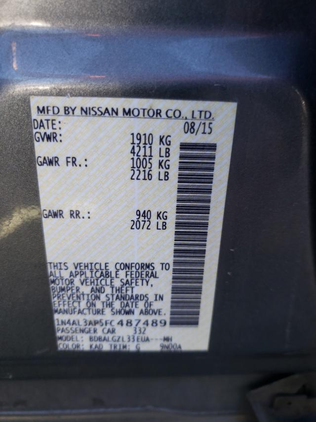 Photo 9 VIN: 1N4AL3AP5FC487489 - NISSAN ALTIMA 2.5 