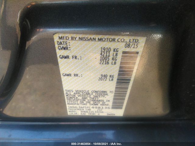 Photo 8 VIN: 1N4AL3AP5FC498136 - NISSAN ALTIMA 