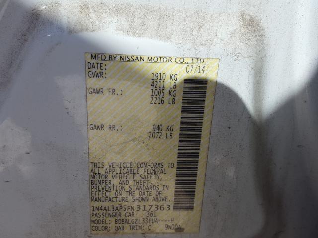 Photo 9 VIN: 1N4AL3AP5FN317363 - NISSAN ALTIMA 2.5 