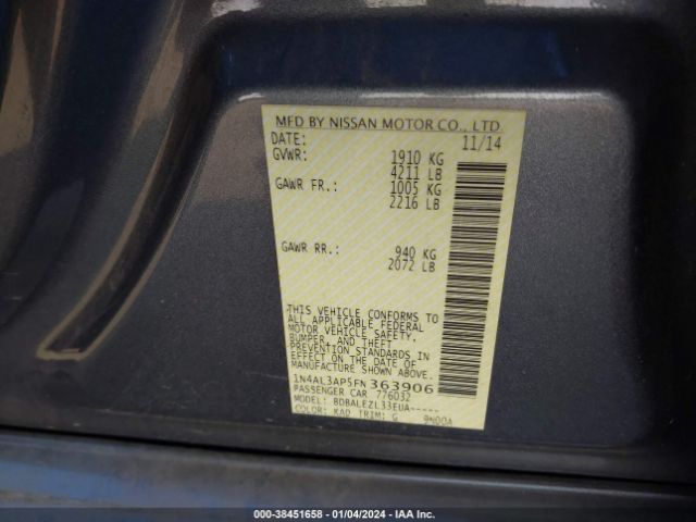 Photo 8 VIN: 1N4AL3AP5FN363906 - NISSAN ALTIMA 