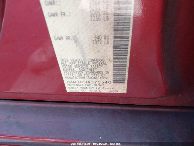 Photo 8 VIN: 1N4AL3AP5FN375540 - NISSAN ALTIMA 