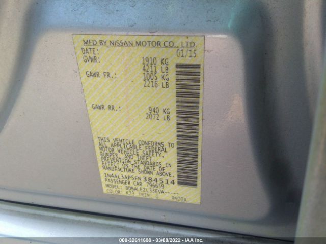 Photo 8 VIN: 1N4AL3AP5FN384514 - NISSAN ALTIMA 