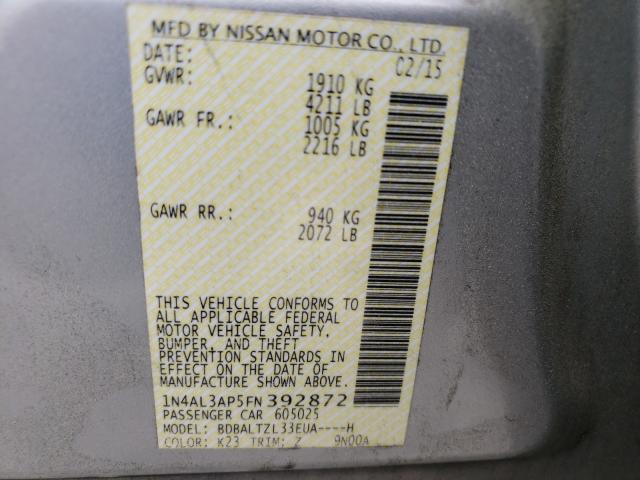 Photo 9 VIN: 1N4AL3AP5FN392872 - NISSAN ALTIMA 2.5 