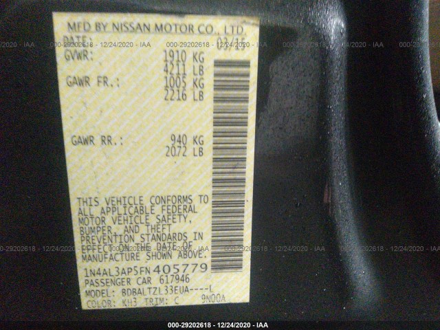 Photo 8 VIN: 1N4AL3AP5FN405779 - NISSAN ALTIMA 