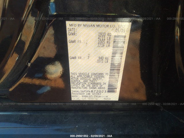 Photo 8 VIN: 1N4AL3AP5FN872023 - NISSAN ALTIMA 