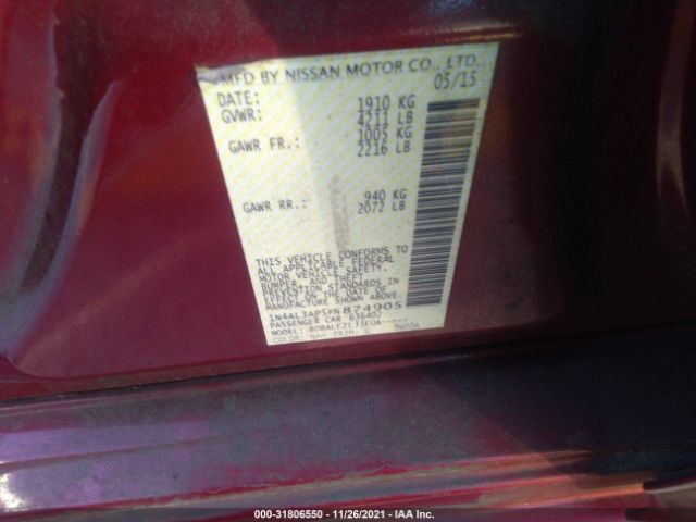 Photo 8 VIN: 1N4AL3AP5FN874905 - NISSAN ALTIMA 