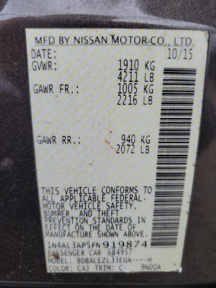 Photo 11 VIN: 1N4AL3AP5FN919874 - NISSAN ALTIMA 