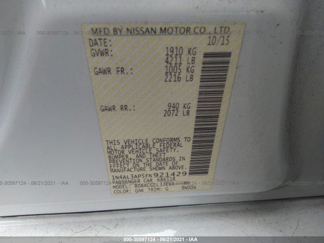 Photo 8 VIN: 1N4AL3AP5FN921429 - NISSAN ALTIMA 