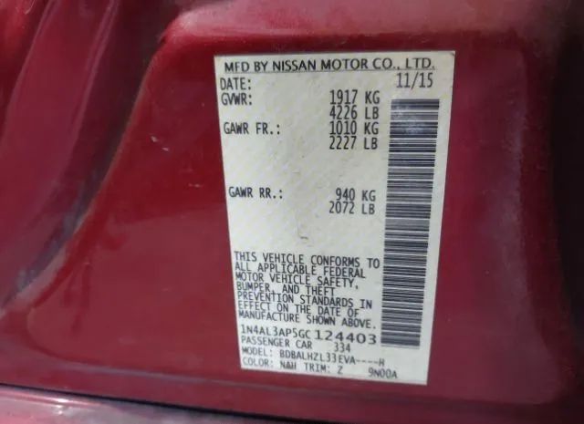 Photo 8 VIN: 1N4AL3AP5GC124403 - NISSAN ALTIMA 