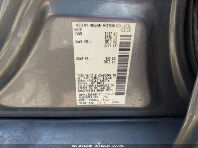 Photo 8 VIN: 1N4AL3AP5GC157689 - NISSAN ALTIMA 