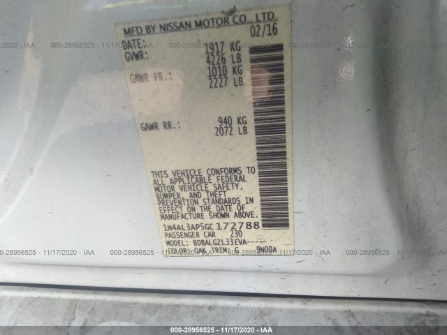 Photo 8 VIN: 1N4AL3AP5GC172788 - NISSAN ALTIMA 