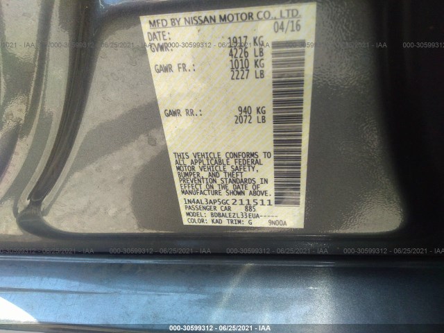 Photo 8 VIN: 1N4AL3AP5GC211511 - NISSAN ALTIMA 