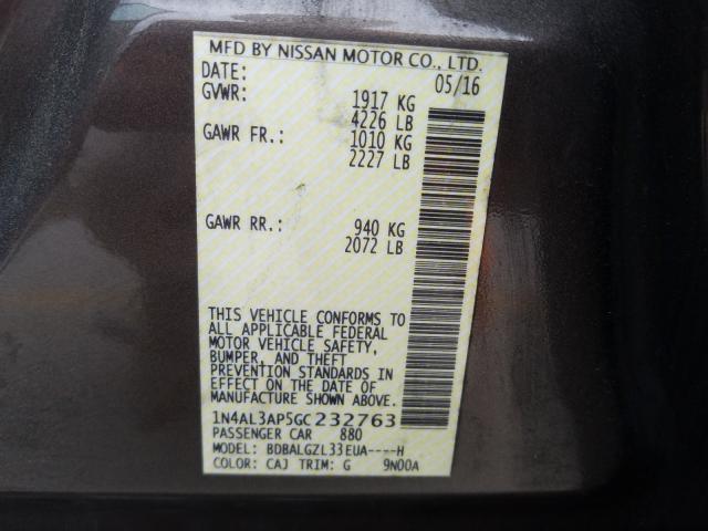 Photo 9 VIN: 1N4AL3AP5GC232763 - NISSAN ALTIMA 2.5 