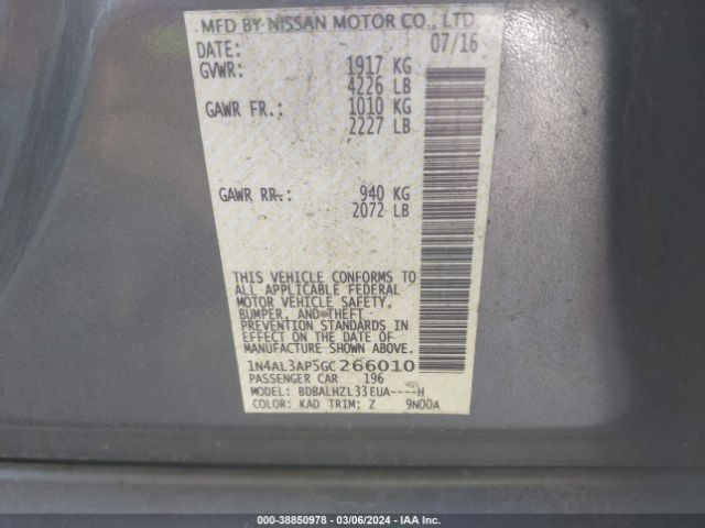 Photo 8 VIN: 1N4AL3AP5GC266010 - NISSAN ALTIMA 