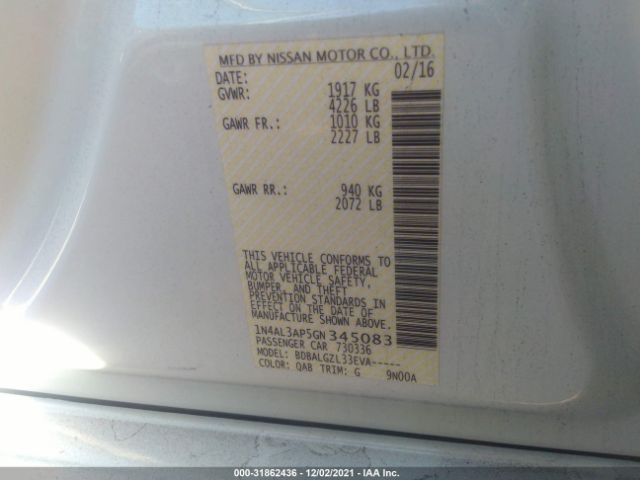 Photo 8 VIN: 1N4AL3AP5GN345083 - NISSAN ALTIMA 