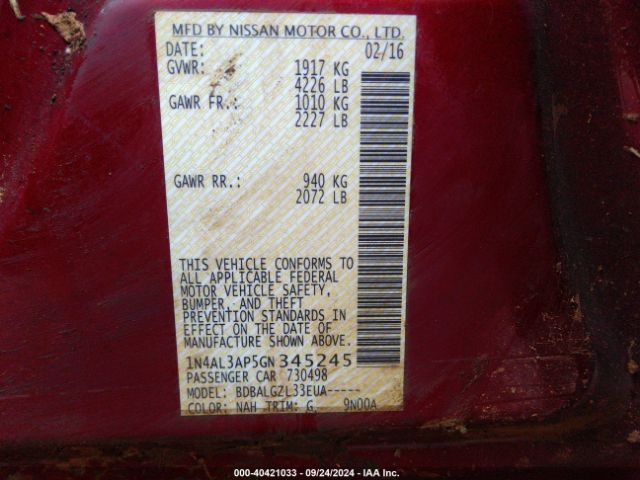 Photo 8 VIN: 1N4AL3AP5GN345245 - NISSAN ALTIMA 