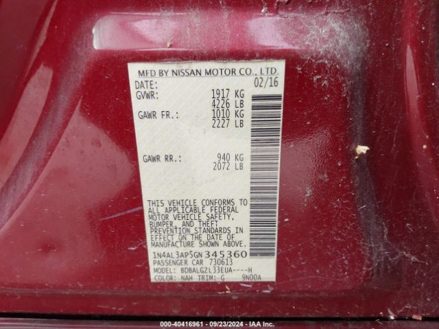 Photo 8 VIN: 1N4AL3AP5GN345360 - NISSAN ALTIMA 