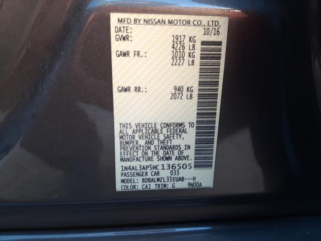 Photo 9 VIN: 1N4AL3AP5HC136505 - NISSAN ALTIMA 2.5 