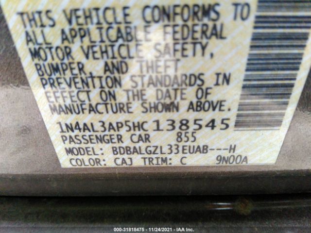 Photo 8 VIN: 1N4AL3AP5HC138545 - NISSAN ALTIMA 