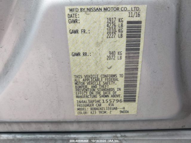 Photo 8 VIN: 1N4AL3AP5HC155796 - NISSAN ALTIMA 