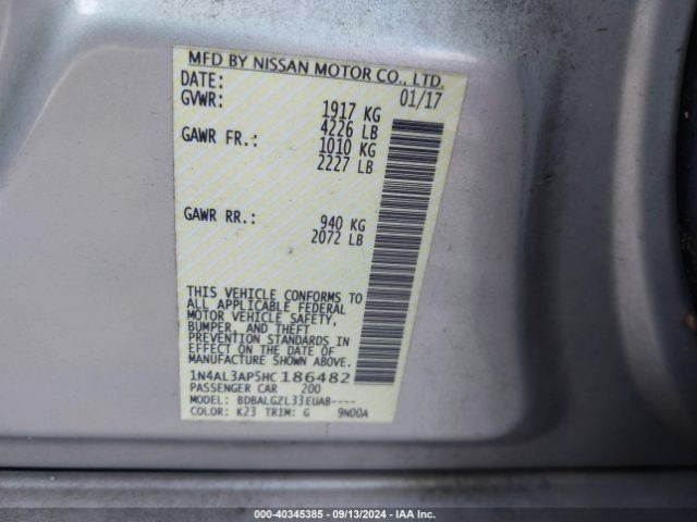 Photo 8 VIN: 1N4AL3AP5HC186482 - NISSAN ALTIMA 