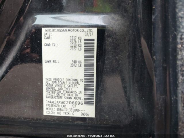 Photo 8 VIN: 1N4AL3AP5HC206696 - NISSAN ALTIMA 