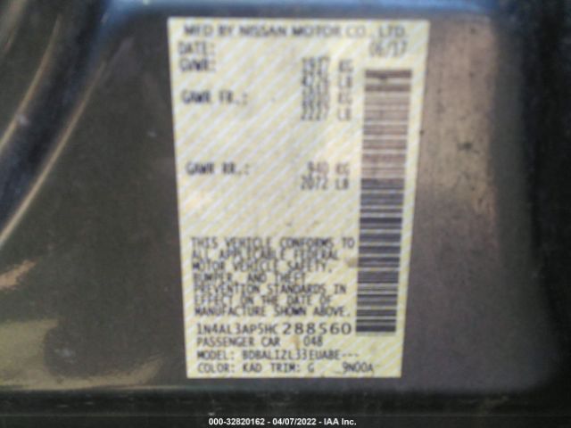 Photo 8 VIN: 1N4AL3AP5HC288560 - NISSAN ALTIMA 