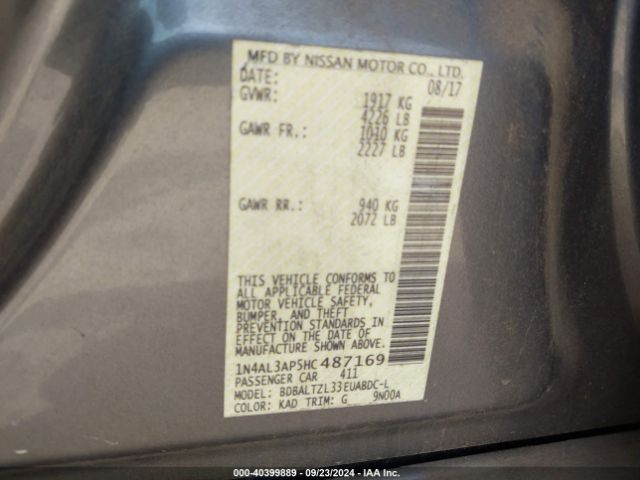 Photo 8 VIN: 1N4AL3AP5HC487169 - NISSAN ALTIMA 