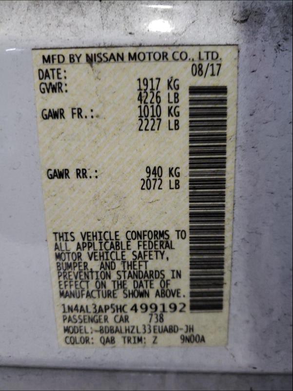 Photo 8 VIN: 1N4AL3AP5HC499192 - NISSAN ALTIMA 2.5 