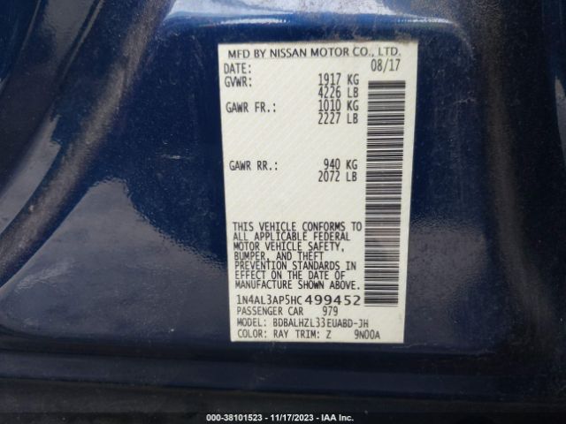 Photo 8 VIN: 1N4AL3AP5HC499452 - NISSAN ALTIMA 