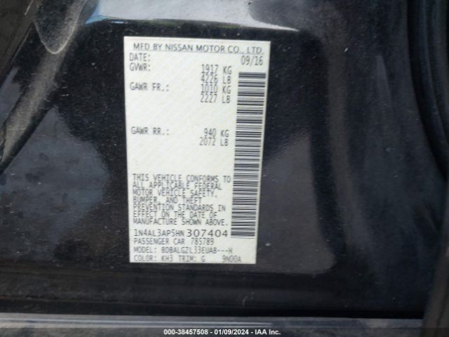 Photo 8 VIN: 1N4AL3AP5HN307404 - NISSAN ALTIMA 