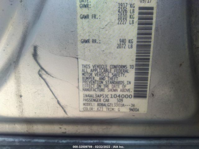 Photo 8 VIN: 1N4AL3AP5JC104000 - NISSAN ALTIMA 