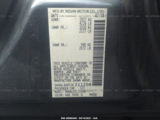 Photo 8 VIN: 1N4AL3AP5JC211208 - NISSAN ALTIMA 