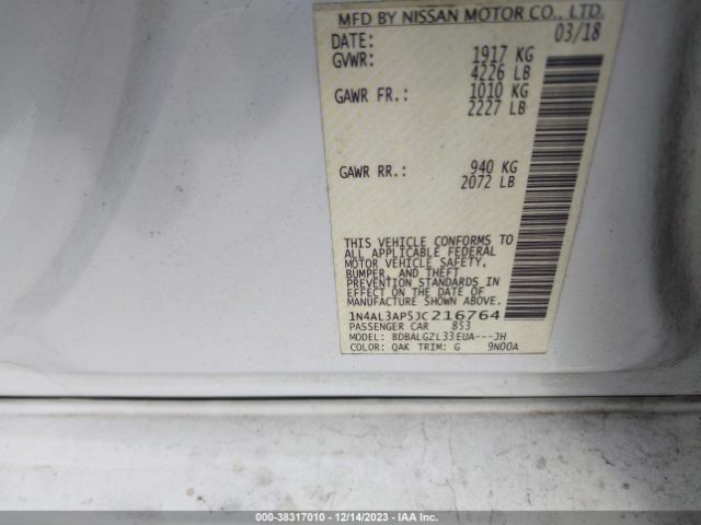 Photo 8 VIN: 1N4AL3AP5JC216764 - NISSAN ALTIMA 