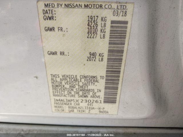 Photo 8 VIN: 1N4AL3AP5JC230261 - NISSAN ALTIMA 