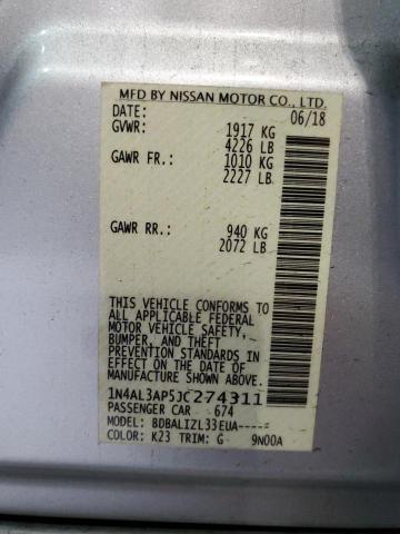 Photo 11 VIN: 1N4AL3AP5JC274311 - NISSAN ALTIMA 2.5 