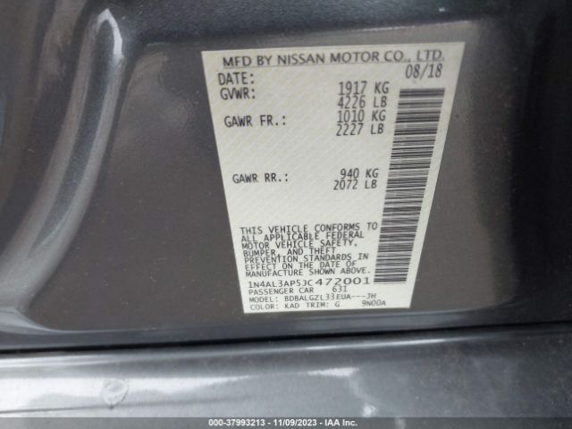 Photo 8 VIN: 1N4AL3AP5JC472001 - NISSAN ALTIMA 